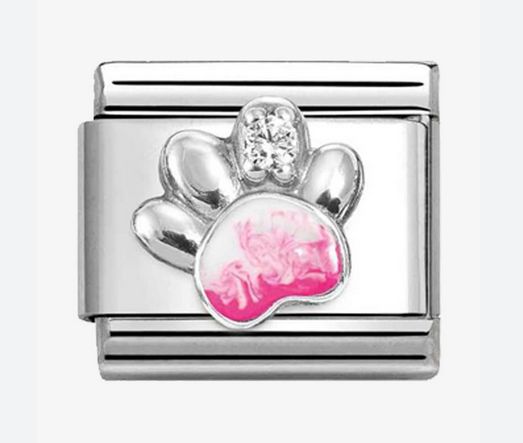 Pink Enamel Paw Print