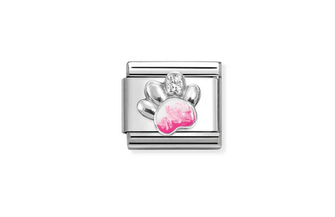 Pink Enamel Paw Print