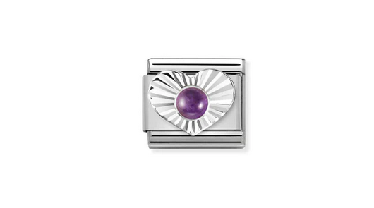 Amethyst Stone Silver Heart