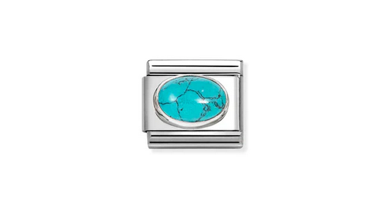 Oval Veined Turquoise Charm