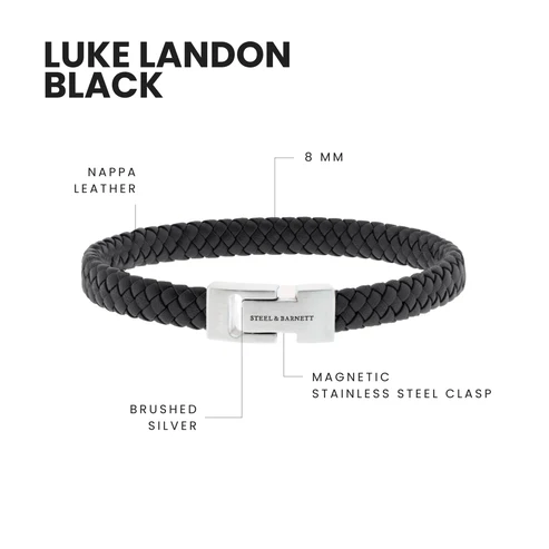 Archie - Black Leather Bracelet - Small