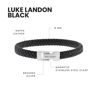 Archie - Black Leather Bracelet - Small