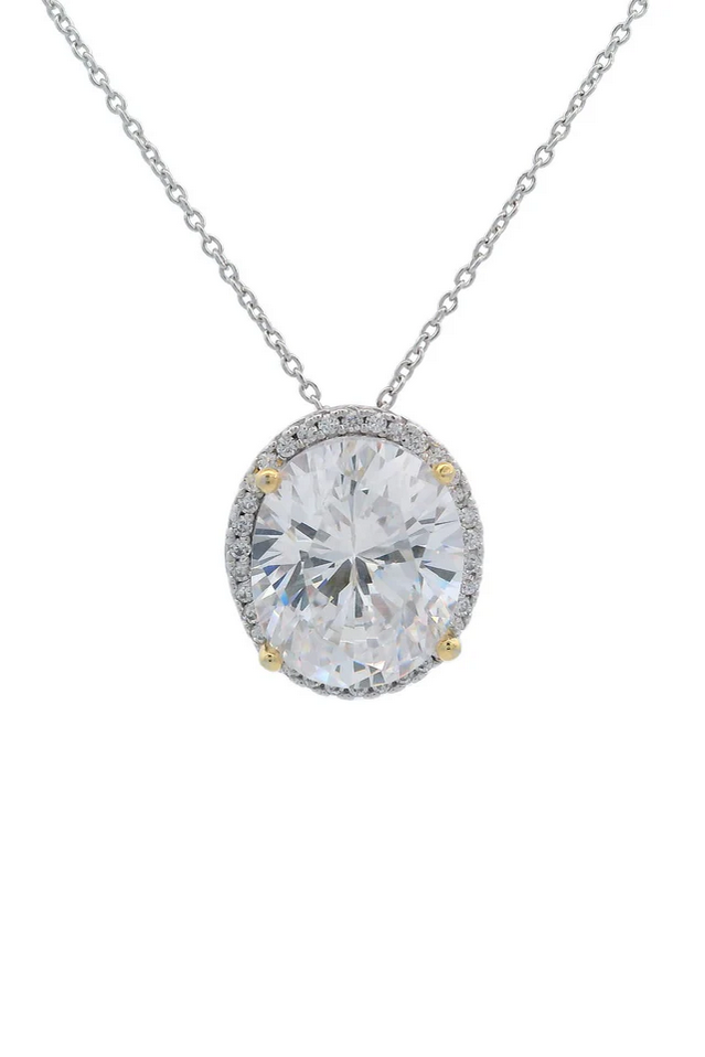 Moonlight Oval Pendant - 2 Tone