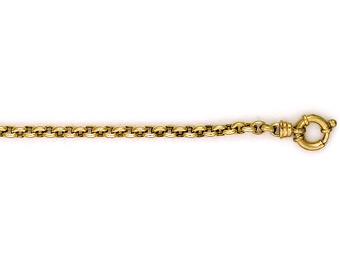 9ct Yellow Gold Silver Filled Oval Belcher Fob -50cm