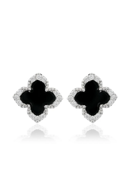 Black Agate Fairwater Stud Earrings - SSRP