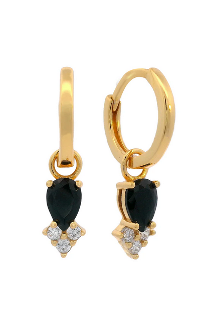 Asteria Hoop Earrings - Black & Gold - SSGP