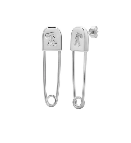 Runaway Safety Pin Studs - Silver