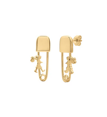 Mini Runaway Safety Pin Studs - Gold-Plated