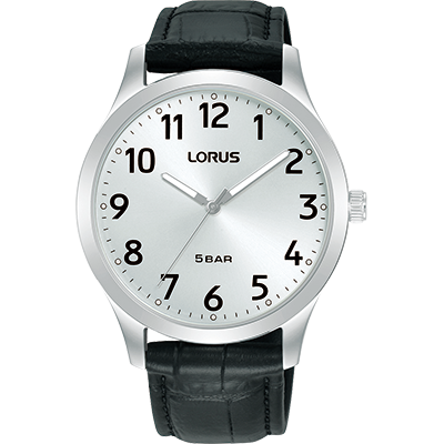 Lorus Mens Dress Watch -  Analogue - 3 Hands- Black Leather Strap