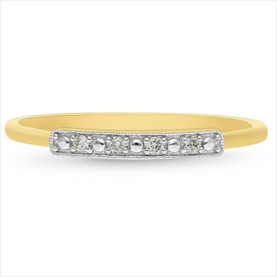 9ct Yellow Gold Diamond Ring – TDW 0.04ct
