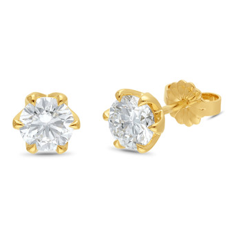 Lab Grown Diamond Stud Earrings – TDW 1.00ct - 9ct Yellow Gold