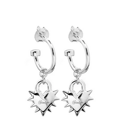 Love Locket Anchor Earrings - SS
