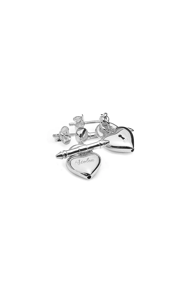 Love Locket Fob Earrings - SS
