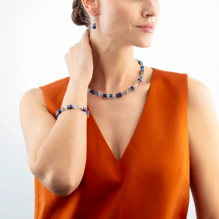 Natural Lapis Lazuli & Golden Necklace.
