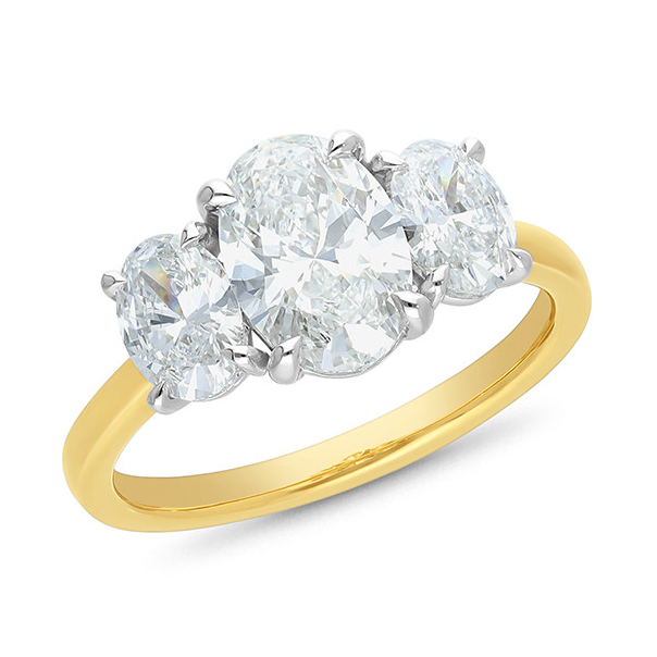 The Zara - Oval Brilliant Cut Diamond Three Stone Ring