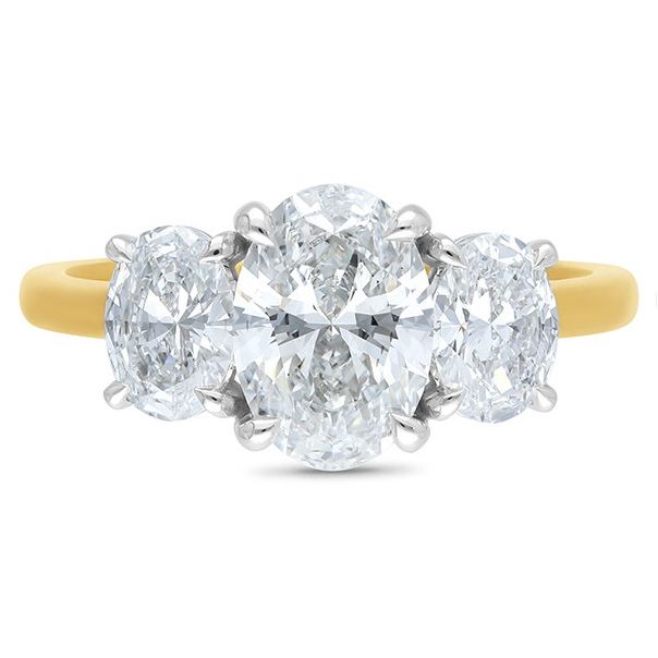 The Zara - Oval Brilliant Cut Diamond Three Stone Ring