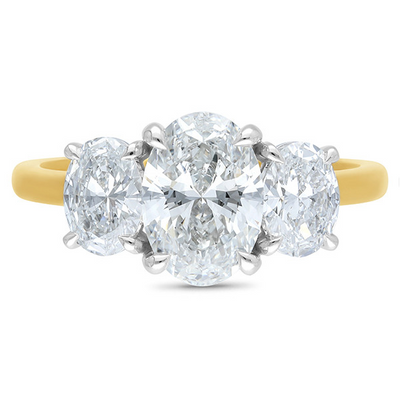 The Zara - Oval Brilliant Cut Diamond Three Stone Ring