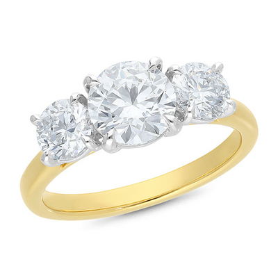 The Ophelia - Round Brilliant Cut Diamond Three Stone Ring