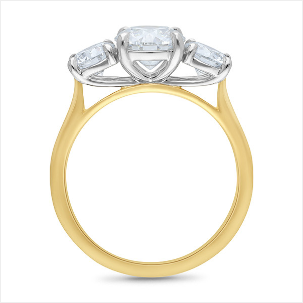 The Ophelia - Round Brilliant Cut Diamond Three Stone Ring