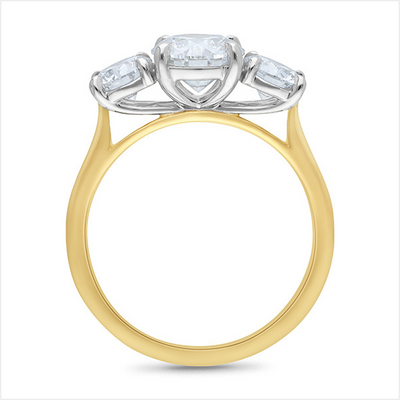 The Ophelia - Round Brilliant Cut Diamond Three Stone Ring
