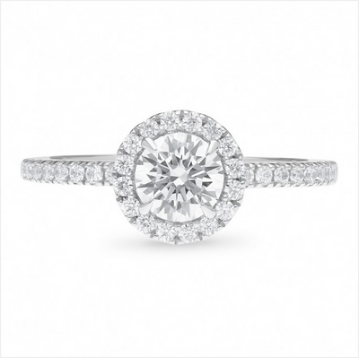 The Hazel - Round Brilliant Cut Halo Cluster Diamond Ring