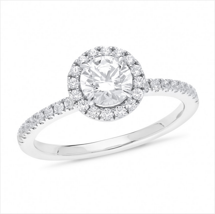 The Hazel - Round Brilliant Cut Halo Cluster Diamond Ring