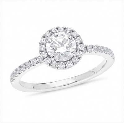 The Hazel - Round Brilliant Cut Halo Cluster Diamond Ring