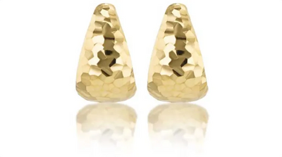J Shape Stud Earrings - 9k YG