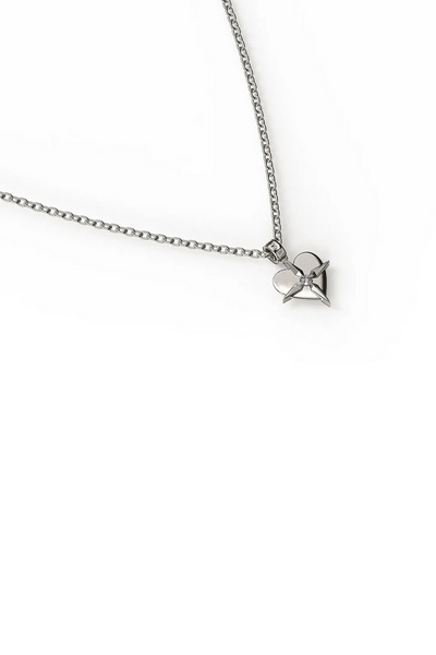 Birthstone Heart Necklace April -SS