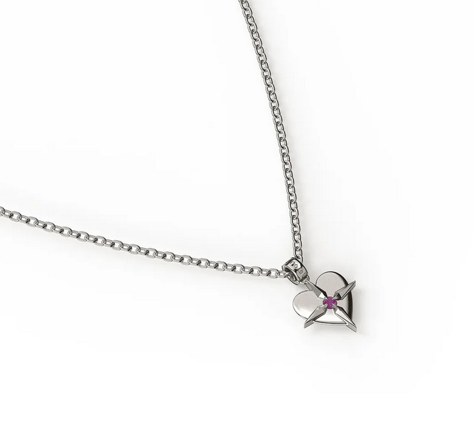 Birthstone Heart Necklace July -SS