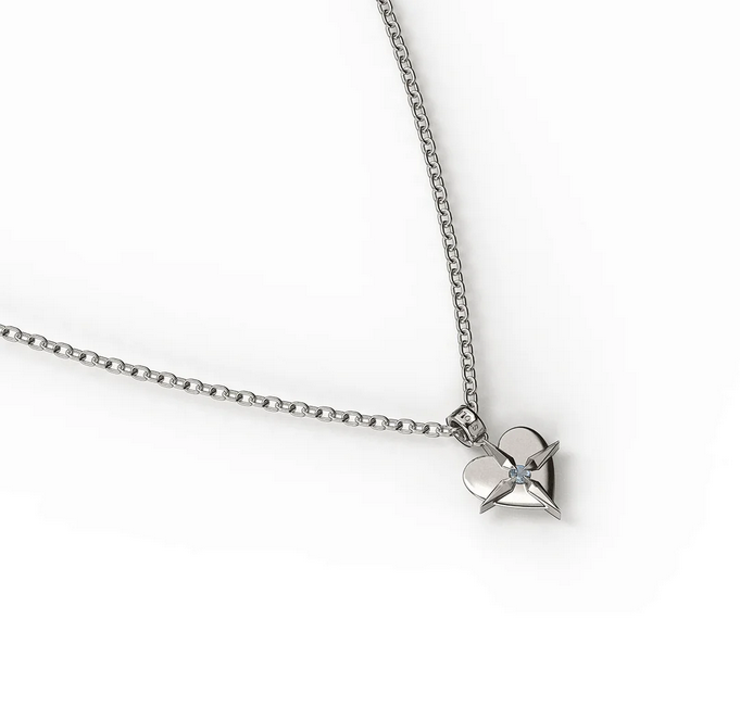 Birthstone Heart Necklace December - SS