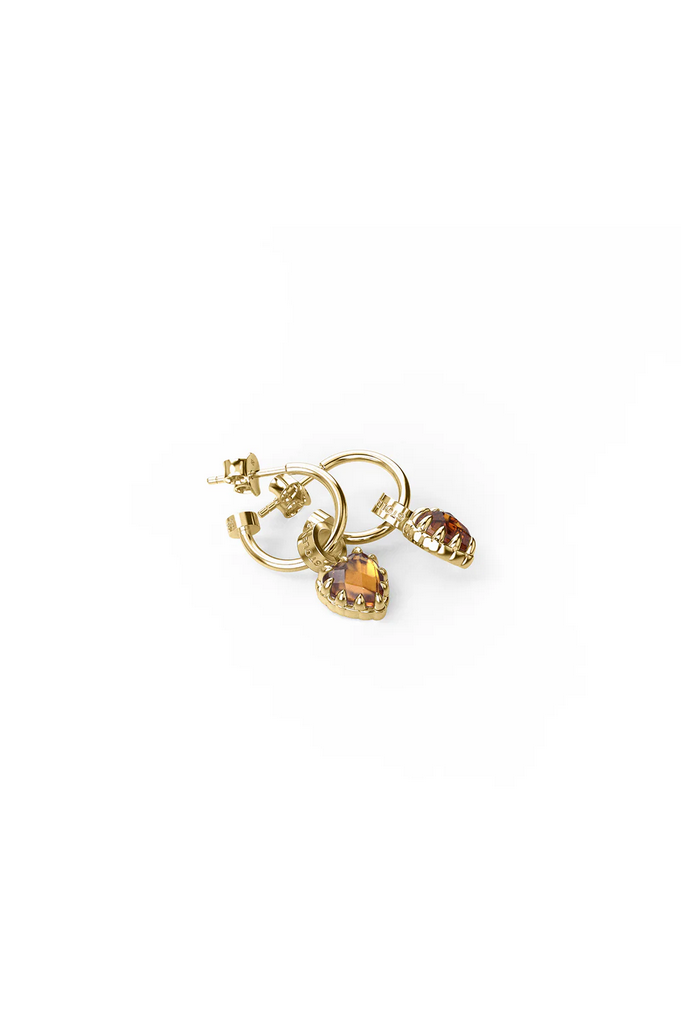 Citrine Love Claw Anchor Earrings - SSGP