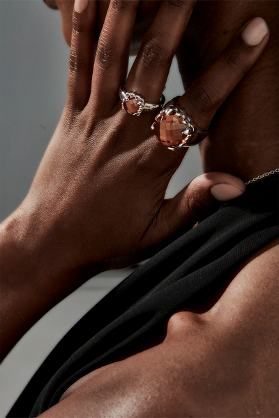 Citrine Baby Love Claw Ring - SS - Size N