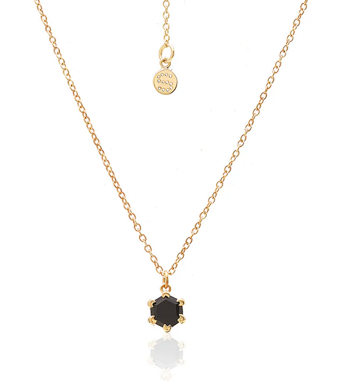 Harmony Necklace Black Spinel + Silver Gold Plated