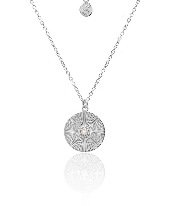 Solace Necklace Rose Quartz + Silver