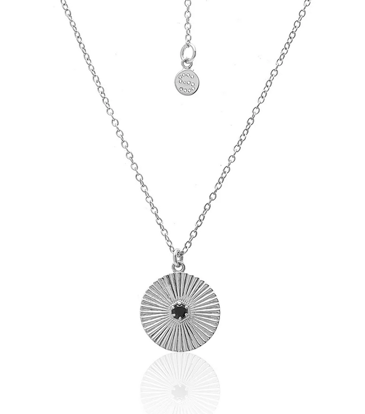 Solace Necklace Black Spinel + Silver