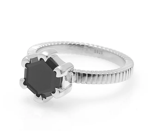 Harmony Ring Black Spinel + Silver