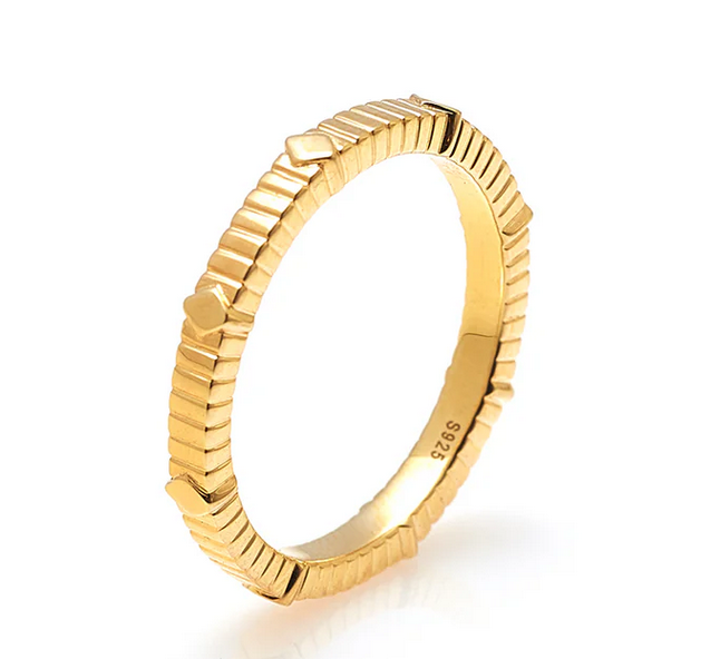 Unity Stacker Ring Silver Gold Plated - US8
