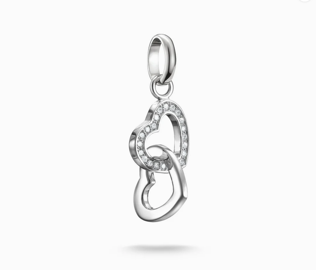 Connect Charm Intertwined Hearts Silver