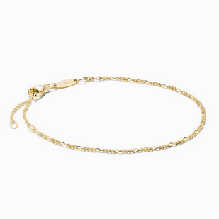 Charm Bracelet Figaro Design - Silver Gold Plated