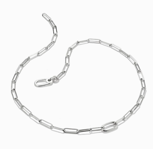 Connect Charm necklace paperclip - Silver - 50cm