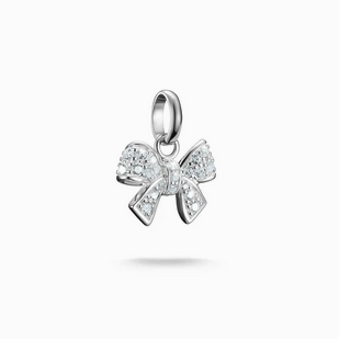 Connect Charm Bow with Stones - Silver