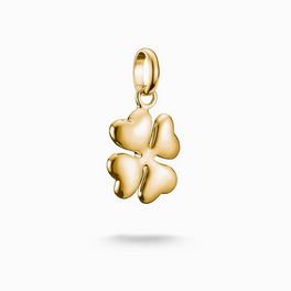 Connect Charm Lucky Clover in 3D -SS Gold PLated