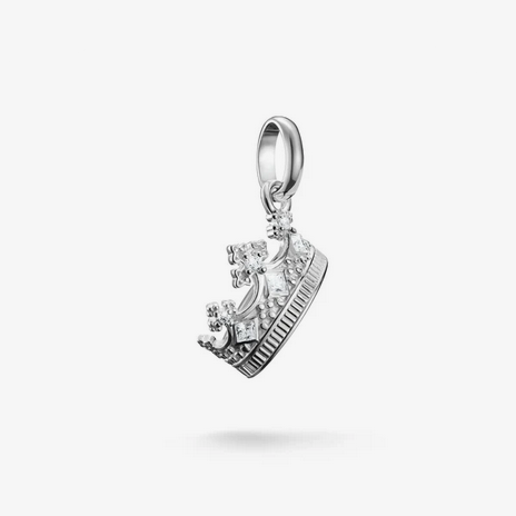 Connect Charm Crown with CZ stones - Silver