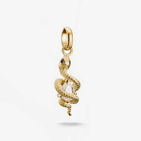 Connect Charm Snake with CZ Stone - Gold Plated
