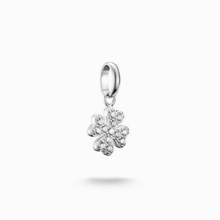 Connect Charm Lucky Clover with CZ Stones - Silver