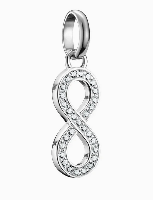 Connect Charm Infinity Symbol with White Stones