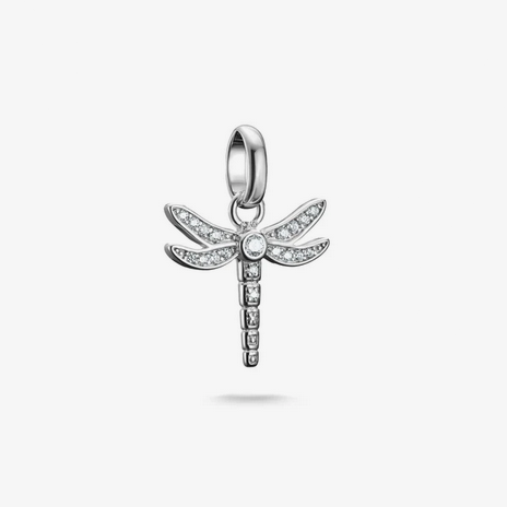 Connect Charm Dragonfly with White Stones