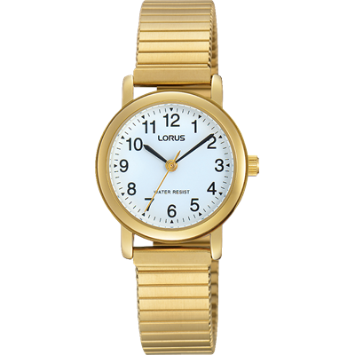 Ladies Gold Stretchy Band Watch