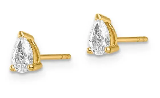 Lab-Grown Pear Diamond Stud Earrings